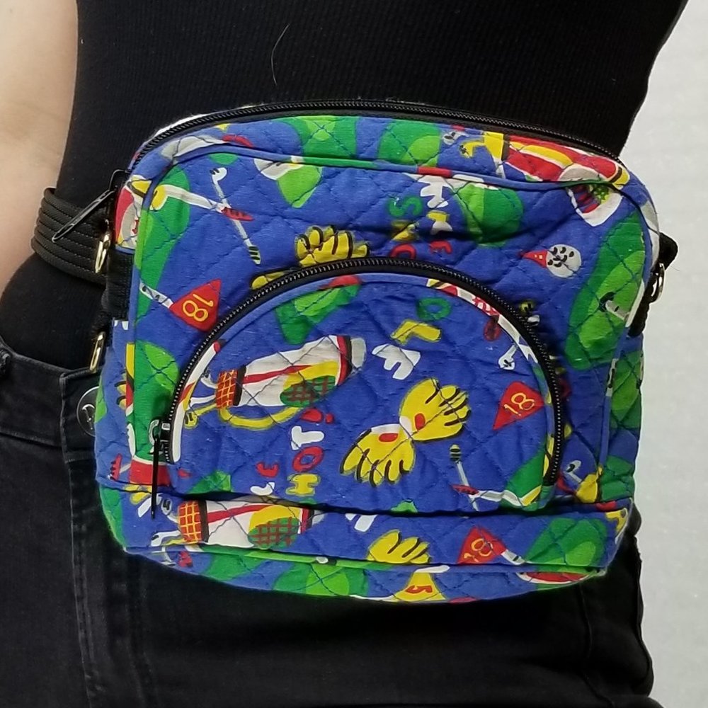 1990s golf themed quilted convertible bag - Picture 5 of 12